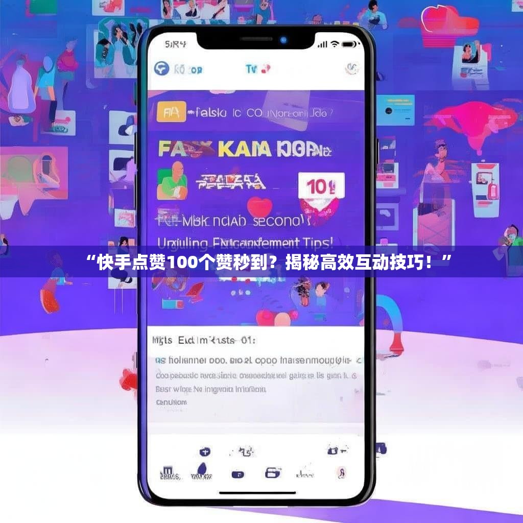 “<strong><mark>快手</mark></strong>点赞100个赞秒到？揭秘高效互动技巧！”