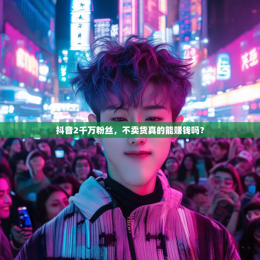 抖音2千万粉丝,不卖货真的能赚钱吗?