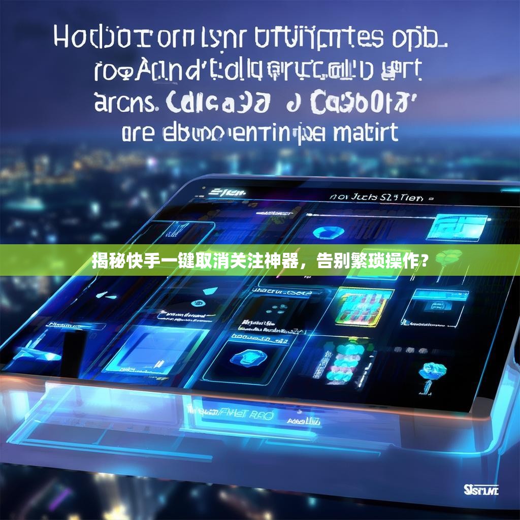 揭秘快手一键取消关注神器，告别繁琐操作？