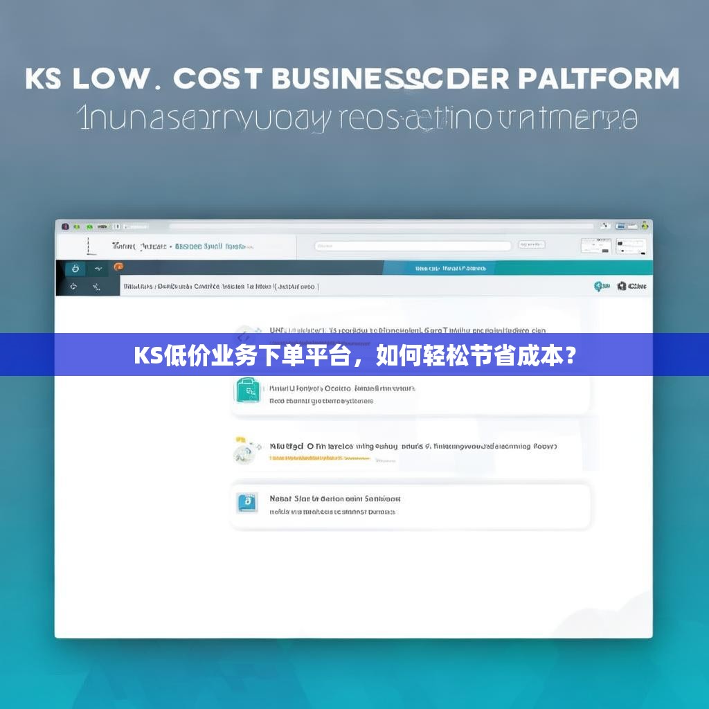 详细阅读:KS低价业务下单平台,如何轻松节省成本? KS低价业务下单平台,如何轻松节省成本?