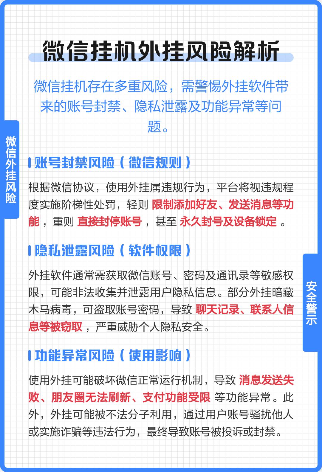 微信挂机外挂危害大揭秘！账号封禁、隐私泄露、功能异常全来了